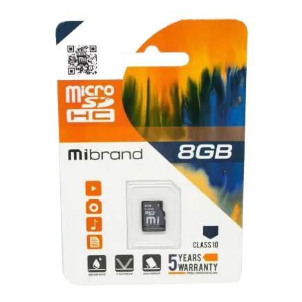 Mibrand MicroSDHC 8GB Class 10 (card only) фото товару Mibrand MicroSDHC 8GB Class 10 (card only)