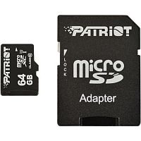 фото товара Patriot MicroSDXC 64GB UHS-I (Class 10) LX Series +SD adapter