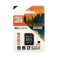 фото товару Mibrand MicroSDHC 8GB Class 10 +SD adapter